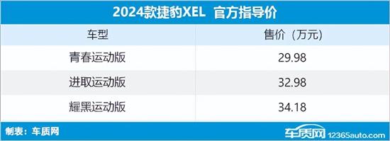 2024款捷豹XEL上市 售价29.98-34.18万元